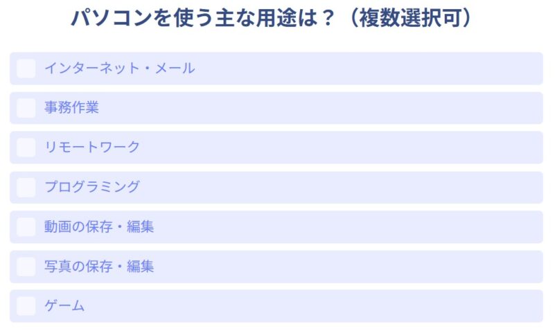 5.■診断の質問３「用途」